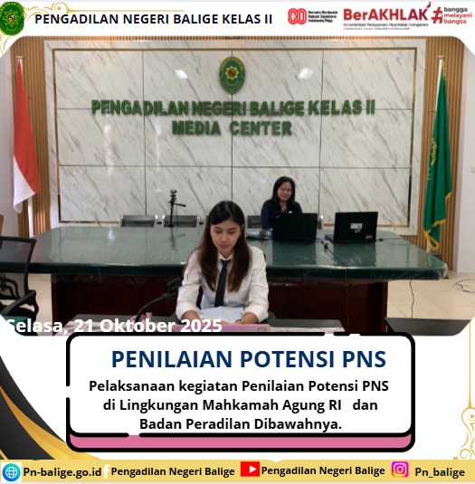 Kegiatan Penilaian Potensi PNS di Lingkungan Mahkamah Agung RI dan Badan Peradilan dibawahnya